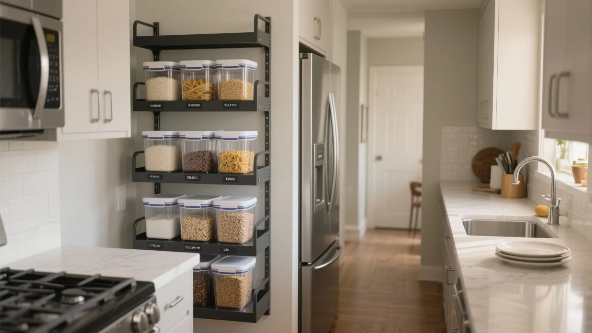 Kitchen Storage Containers Rack: Smart Space-Saving Ideas: 1 Minute to Maximize Kitchen Efficiency with Easy Container Racks
