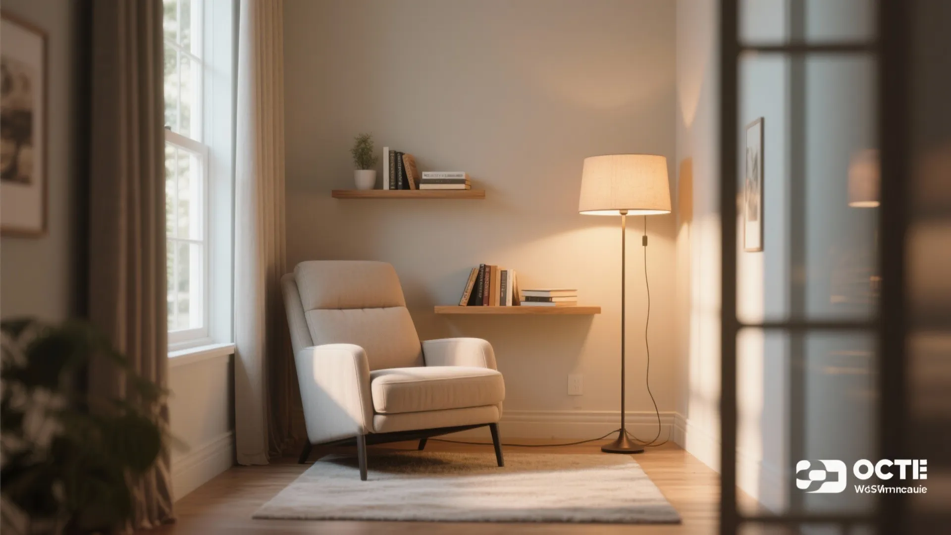 8. Compact Recliner in a Reading Nook