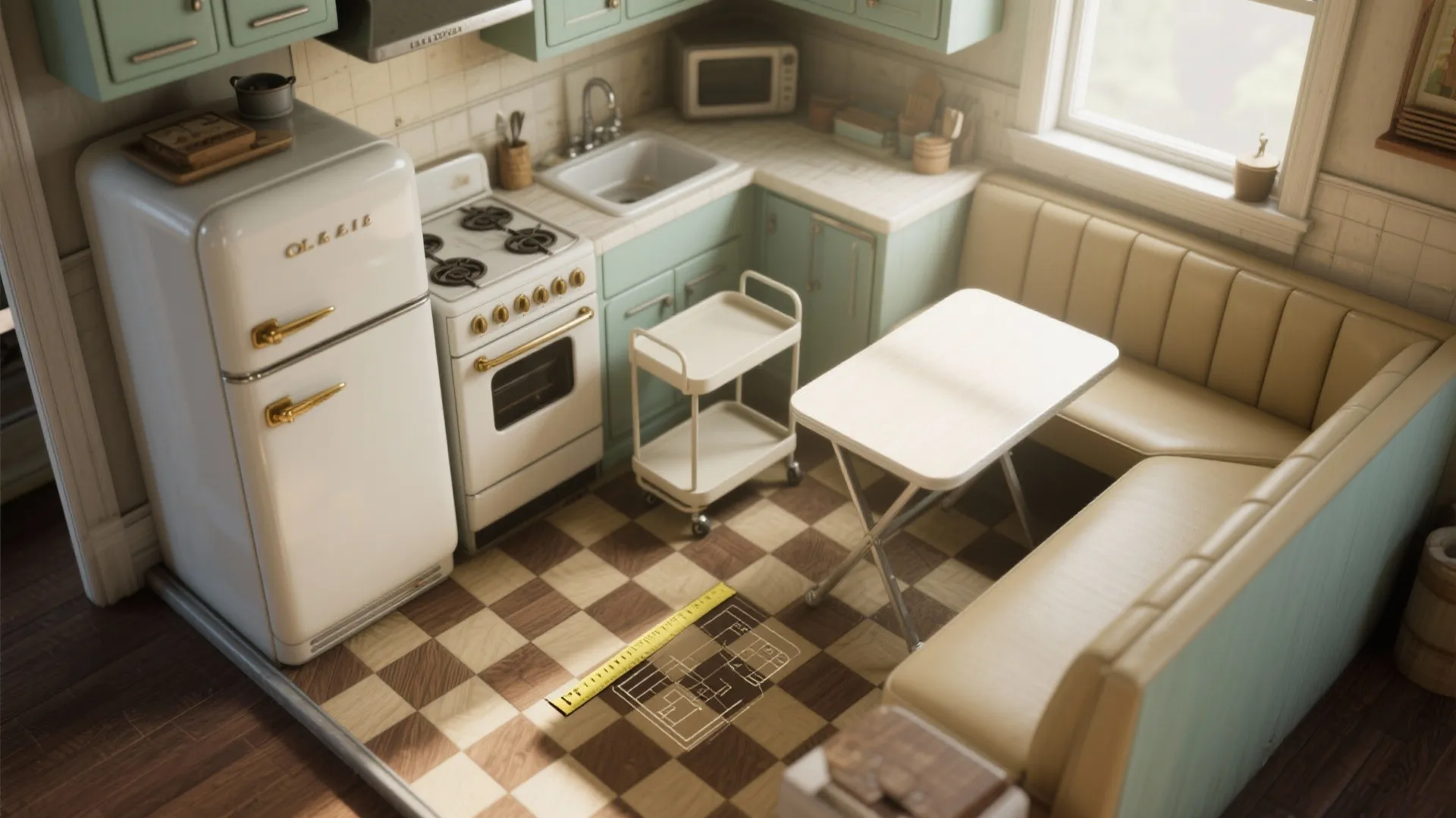 5. Compact Retro Layouts for Small Kitchens