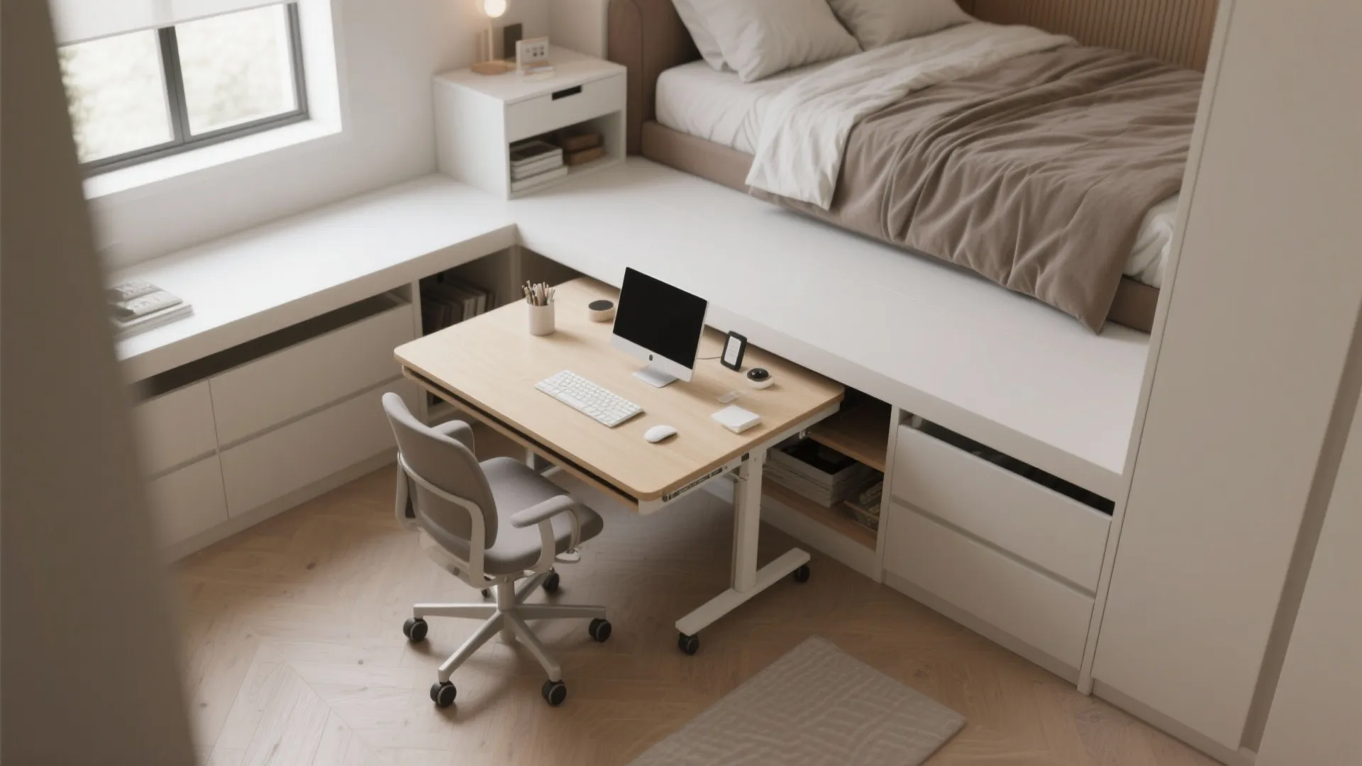 9. Compact Rolling Desk