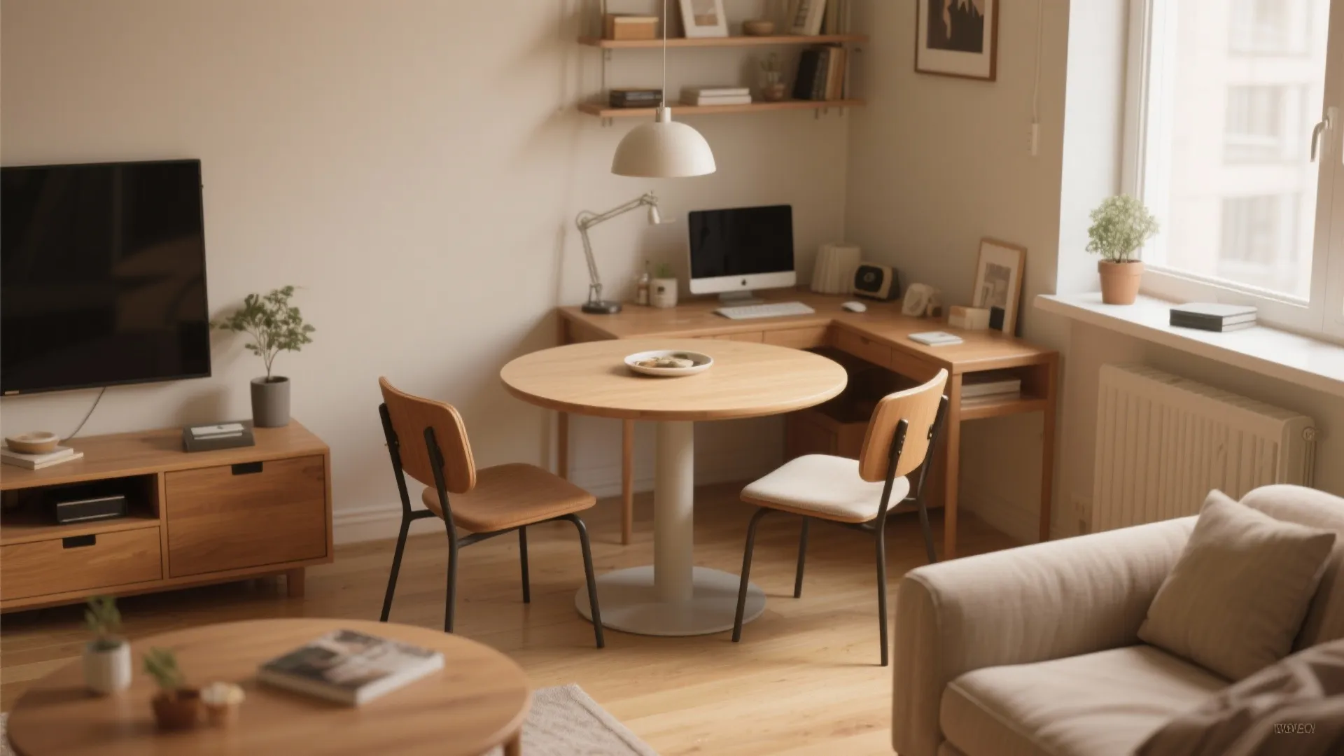 Compact Round Dining Table