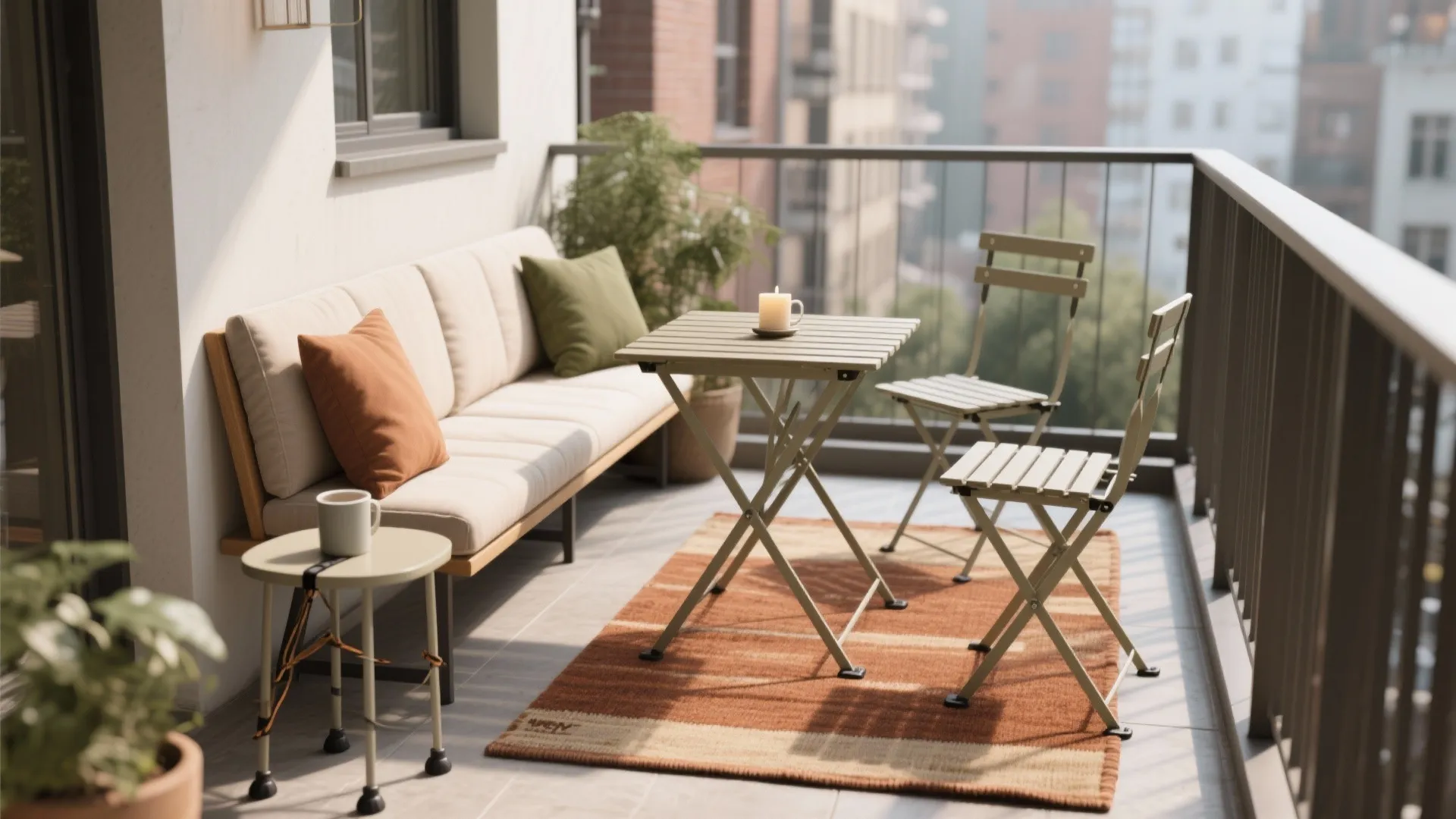 3) Compact Seating: Bistro Sets and Folding Benches