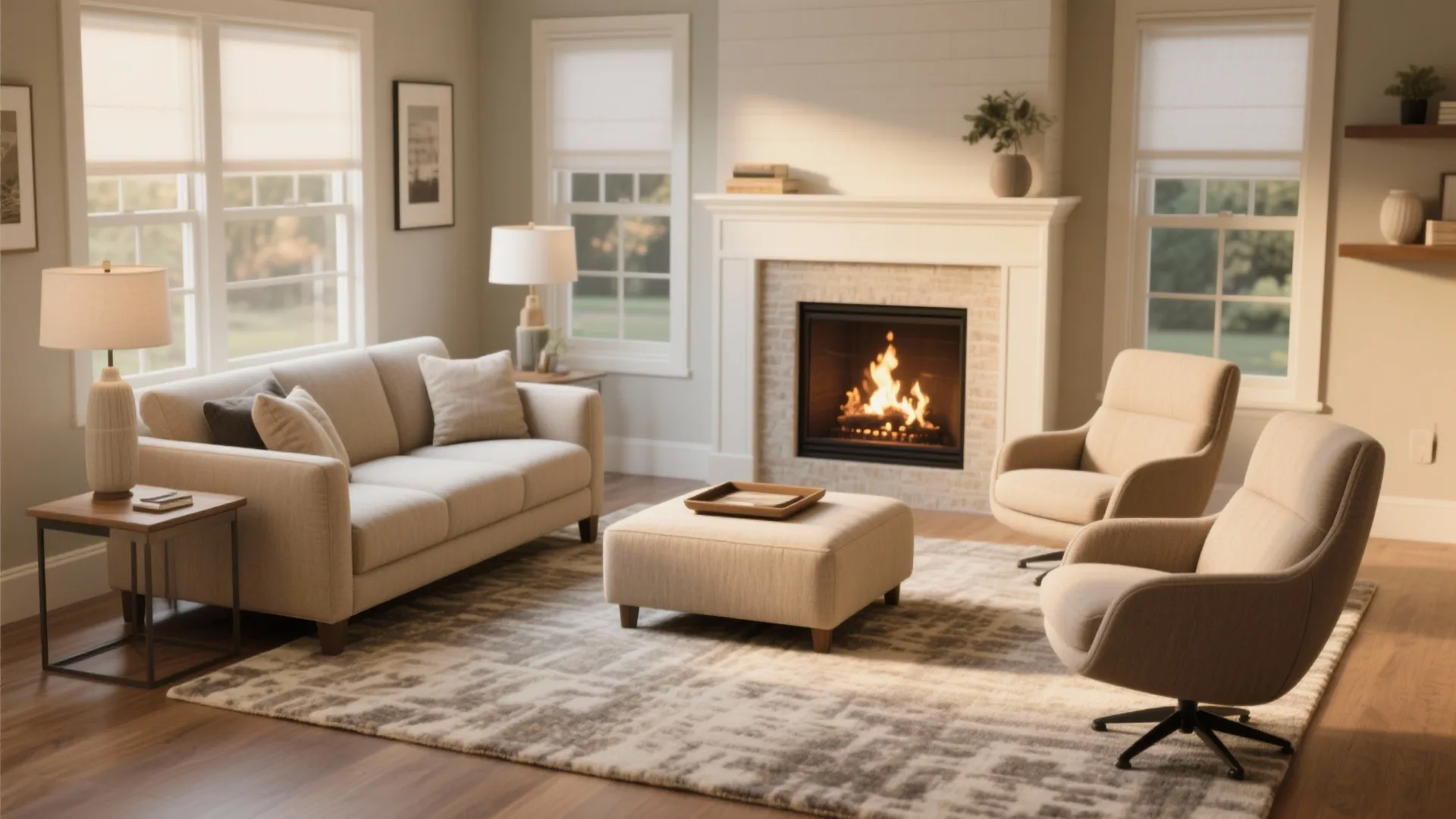Compact Seating That Hugs the Fire