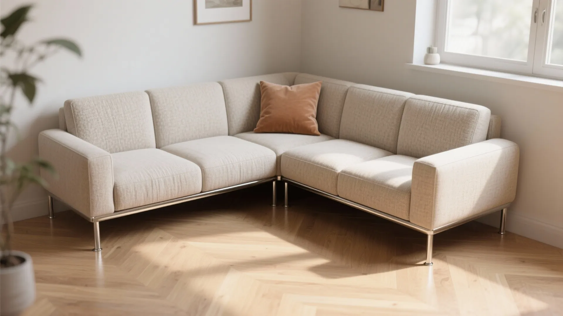 5. Float a compact sectional or sectional corner unit