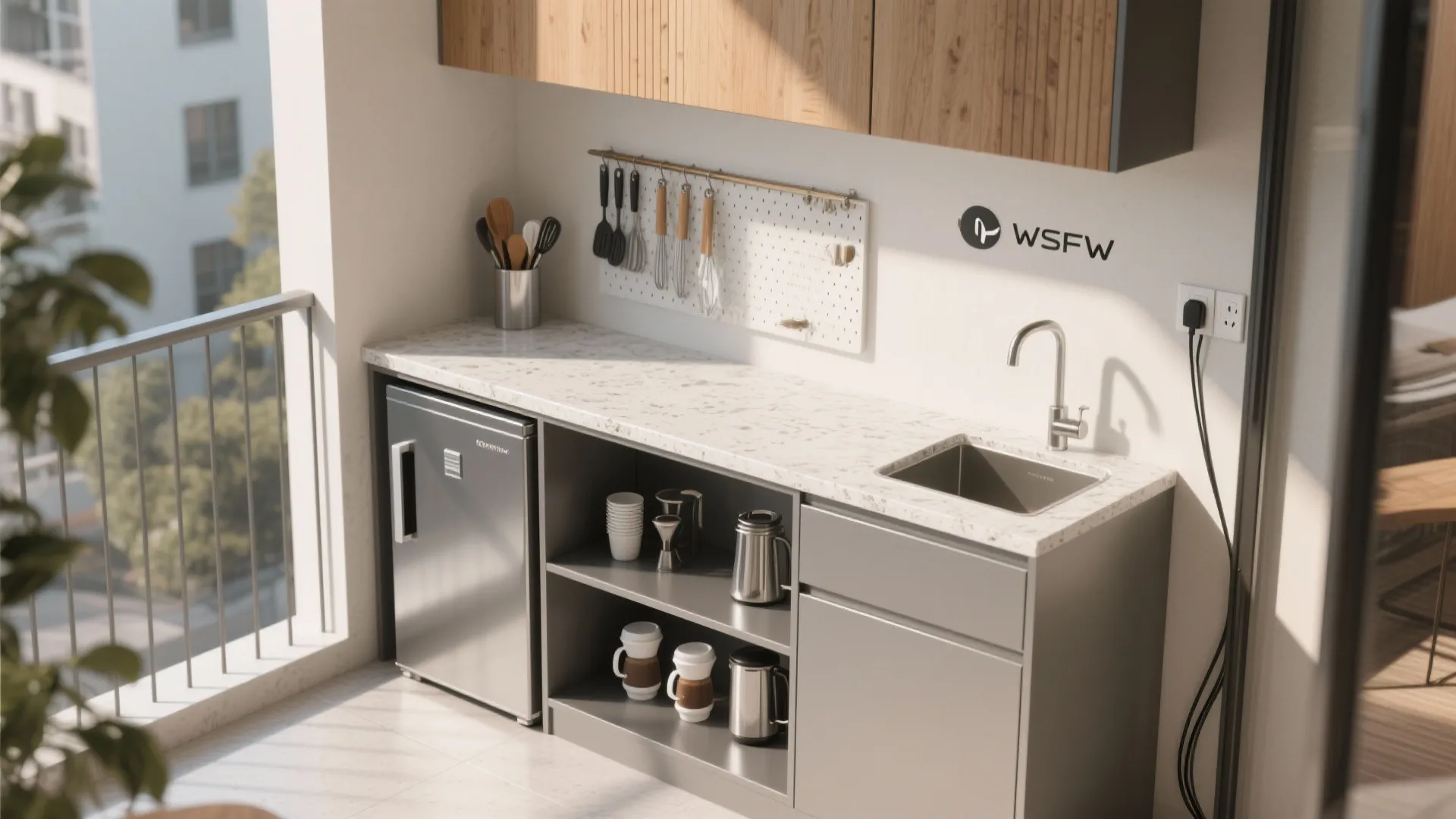 Compact Service Block: Mini Bar, Grill, or Coffee Station