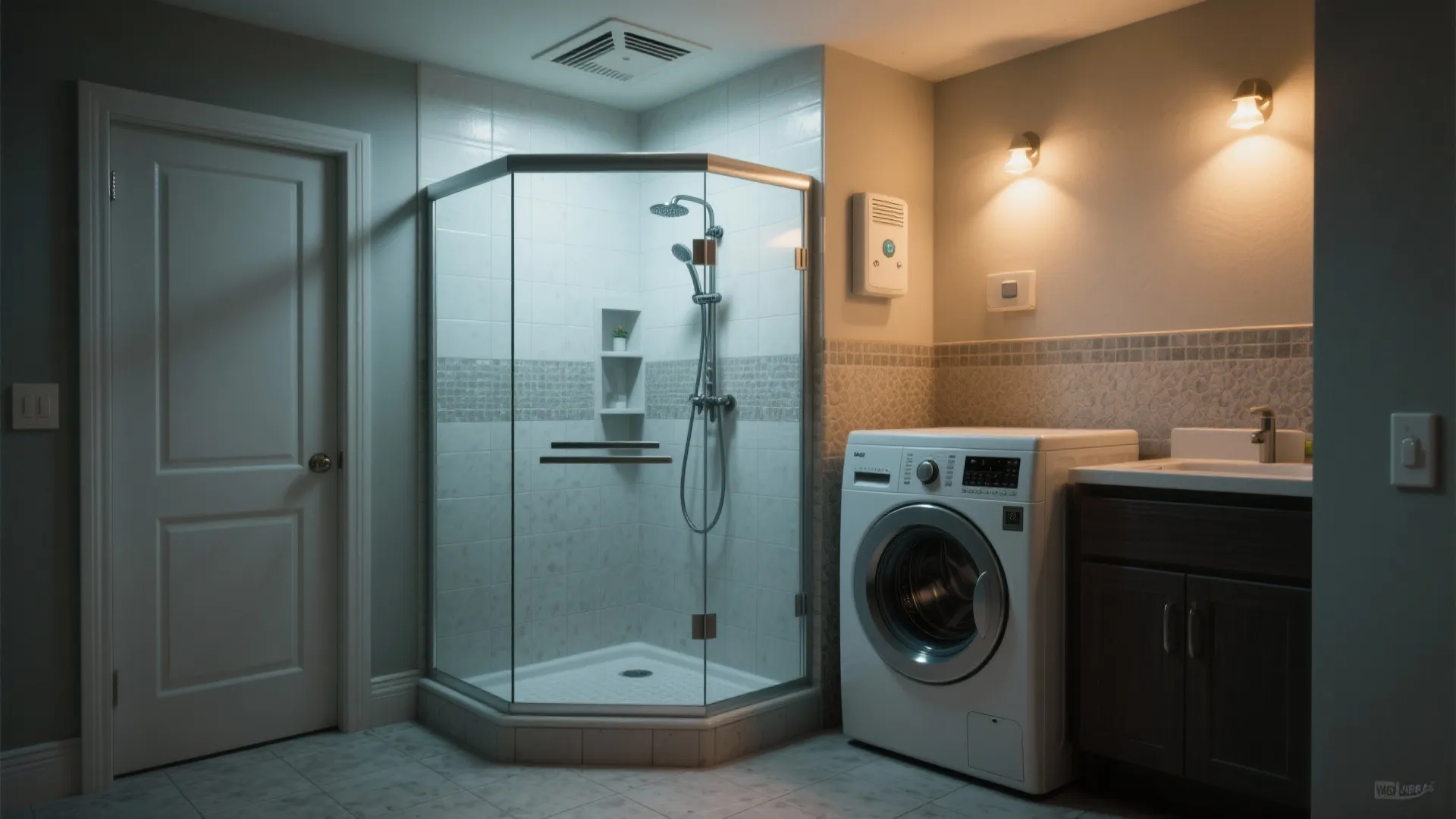 2) Use a compact shower + pocket washer setup