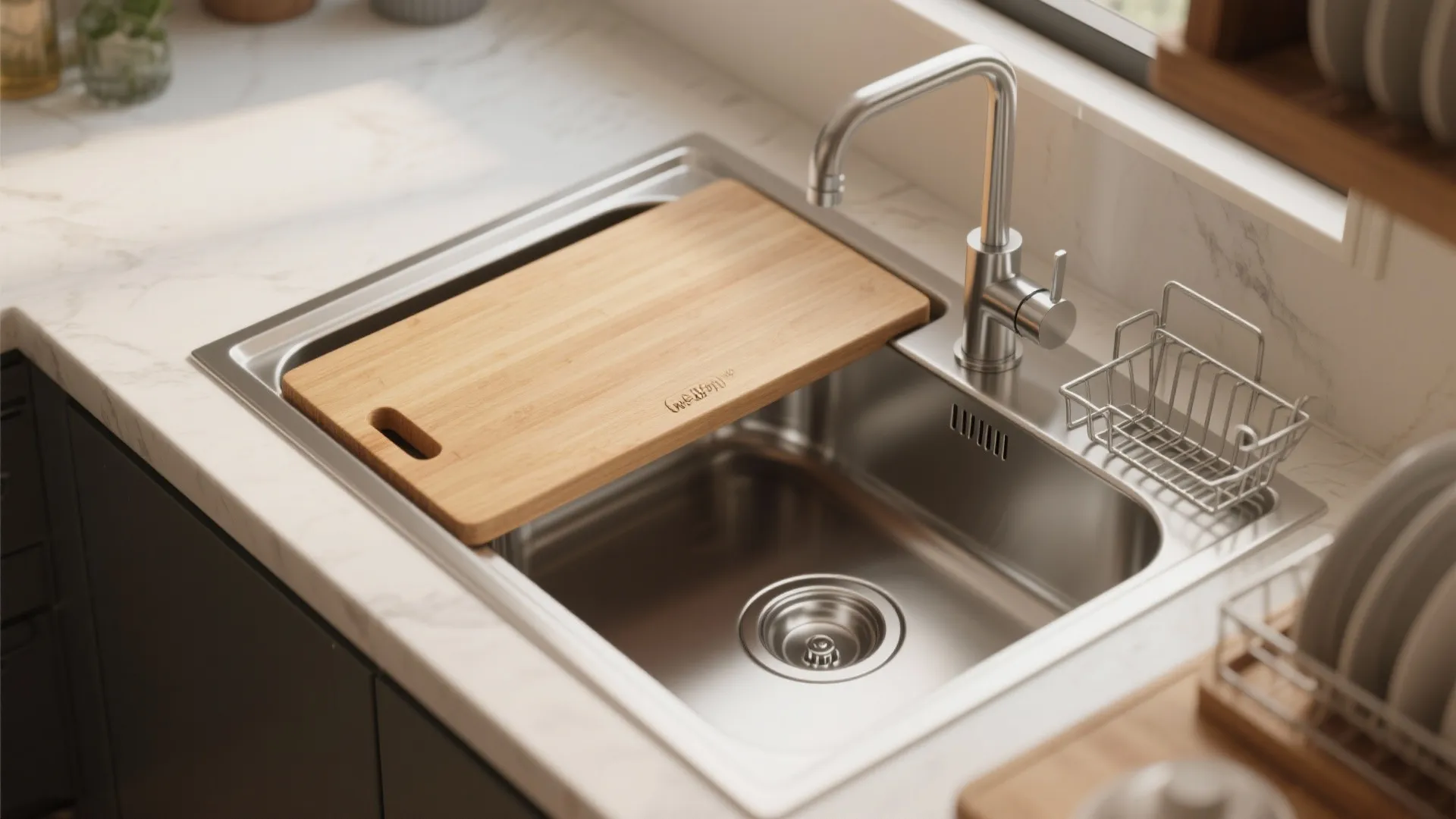 1. Compact single-bowl for maximum counter space