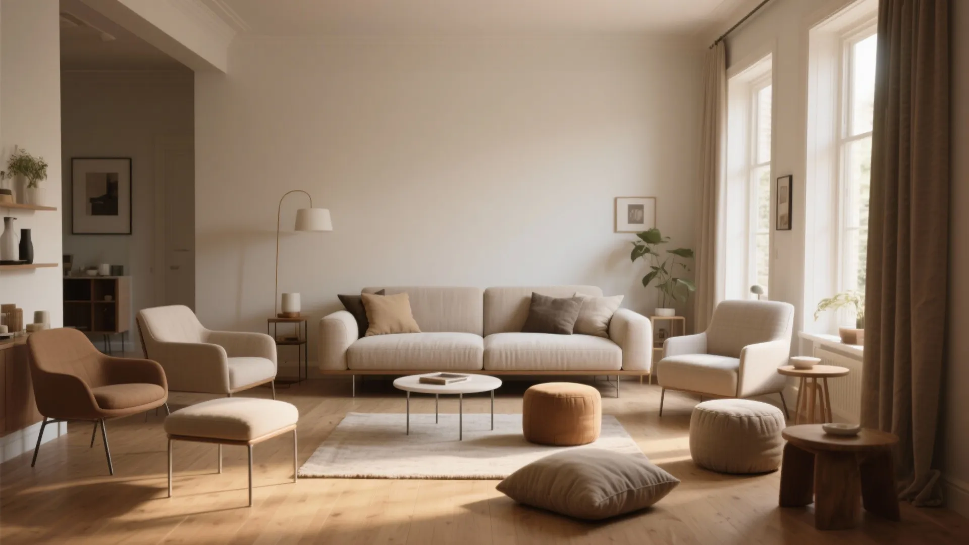 2. Pick a compact sofa and lean into scale