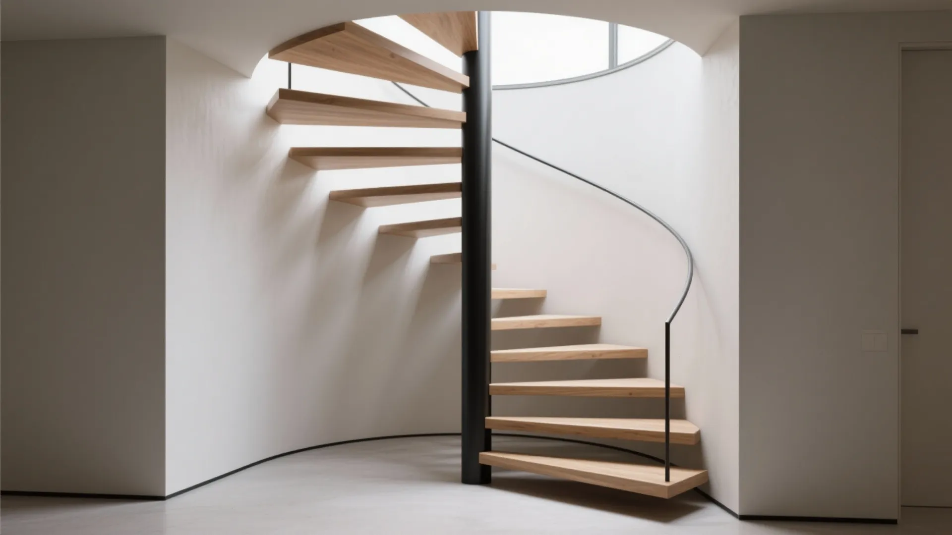 4. Compact spiral or helical stairs with slim treads