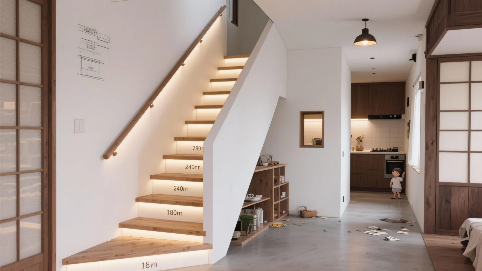 Tips 3: 階段設計の安全性と使い心地（収納技巧と動線规划）