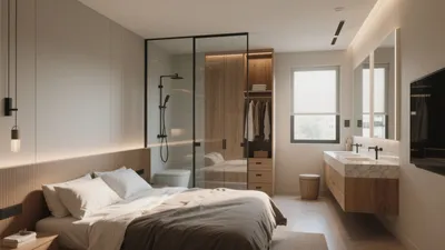 Modern Suite Bedroom with Ensuite Bathroom Design
