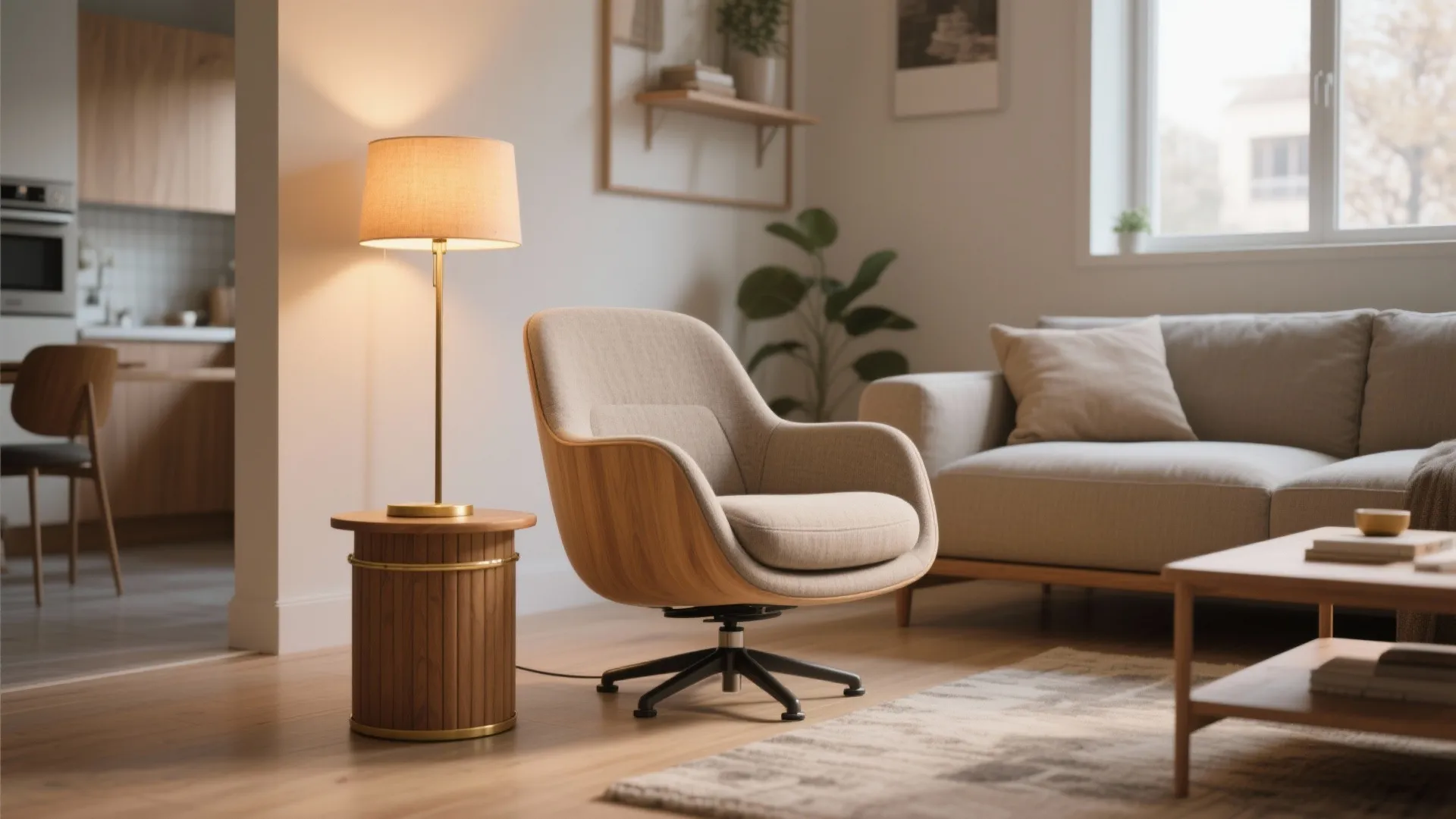 4) Compact swivel accent chairs for multi‑zone living