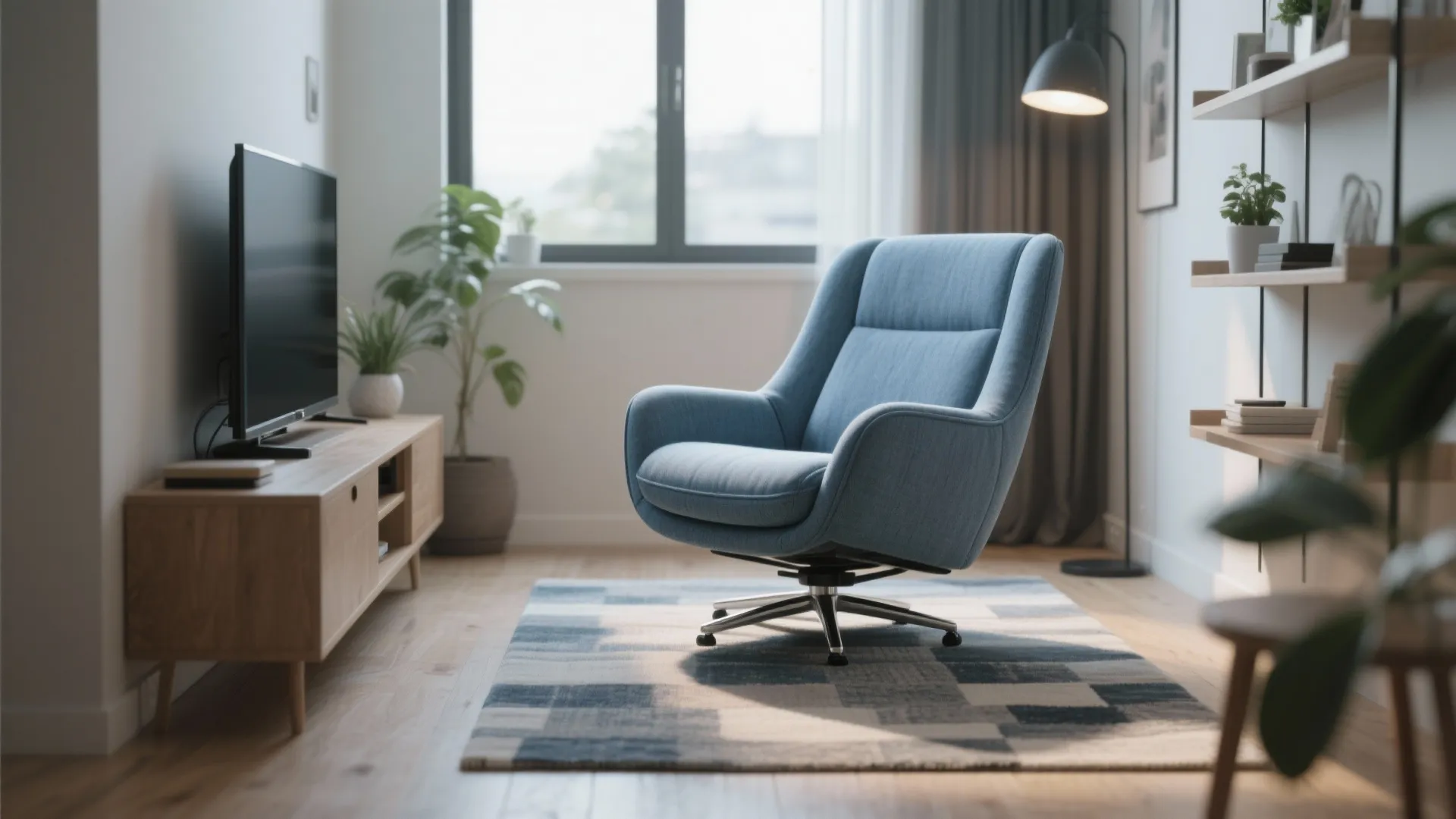 Compact swivel recliner