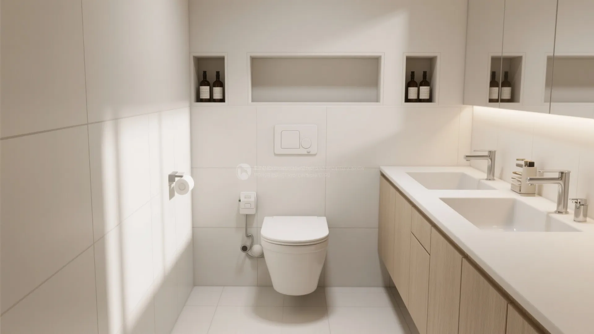 Compact Toilet and Smart Storage Niches