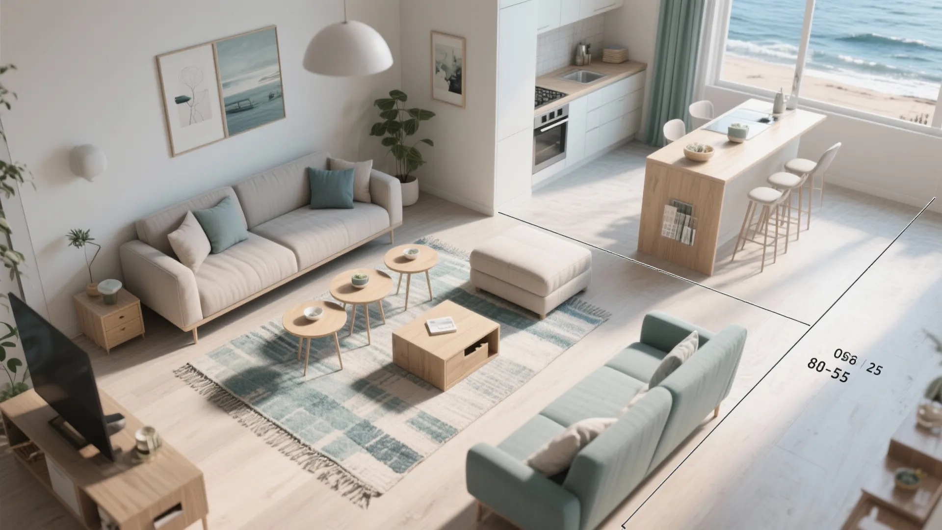 3. Choose multi-functional, scaled furniture