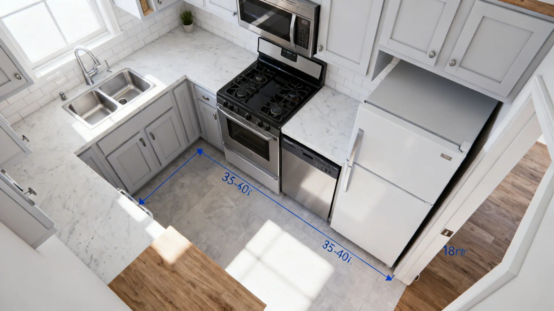 Compact Work Triangle, Streamlined Appliances