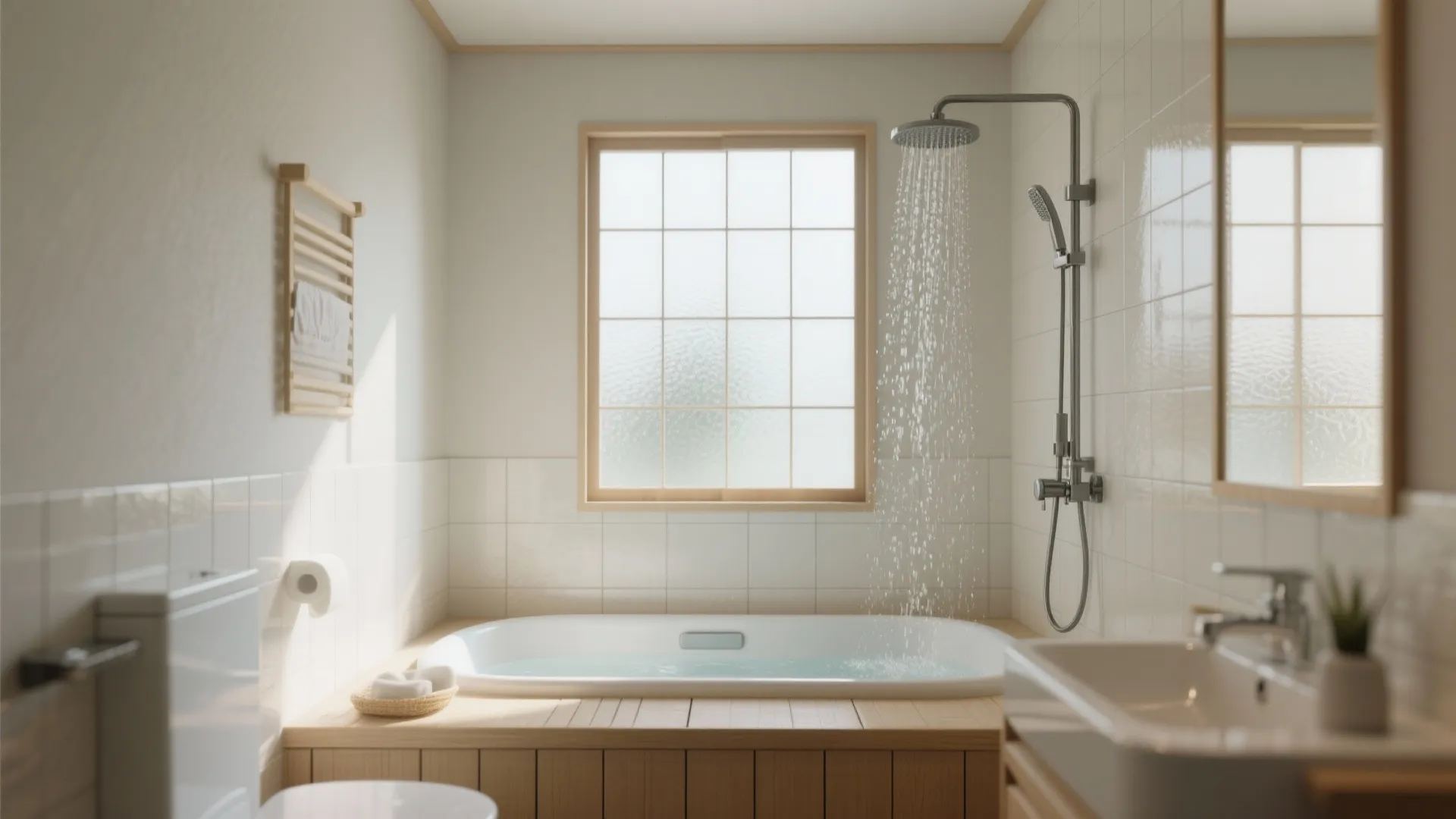 Idea 5: Compact Tub with Shower Overhead