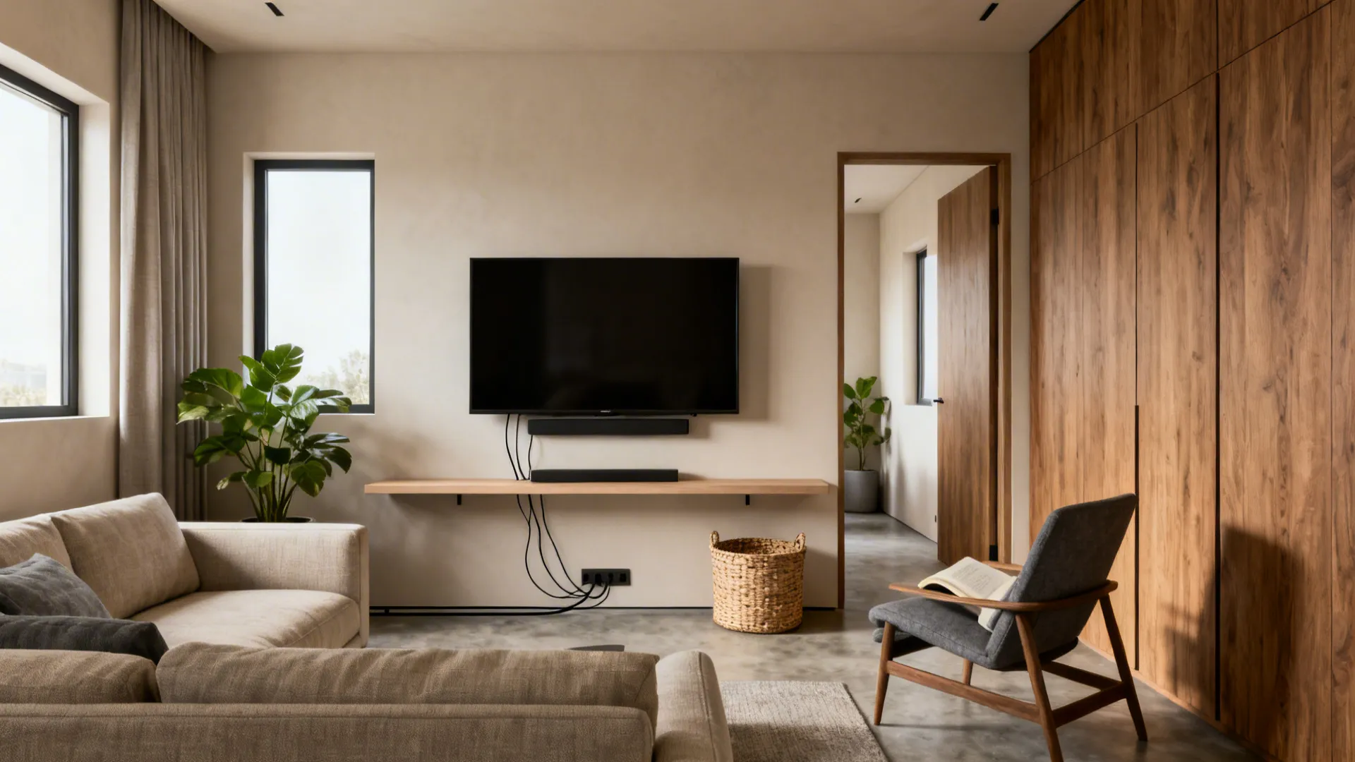 5 Living Room Design Ideas with TV on Wall