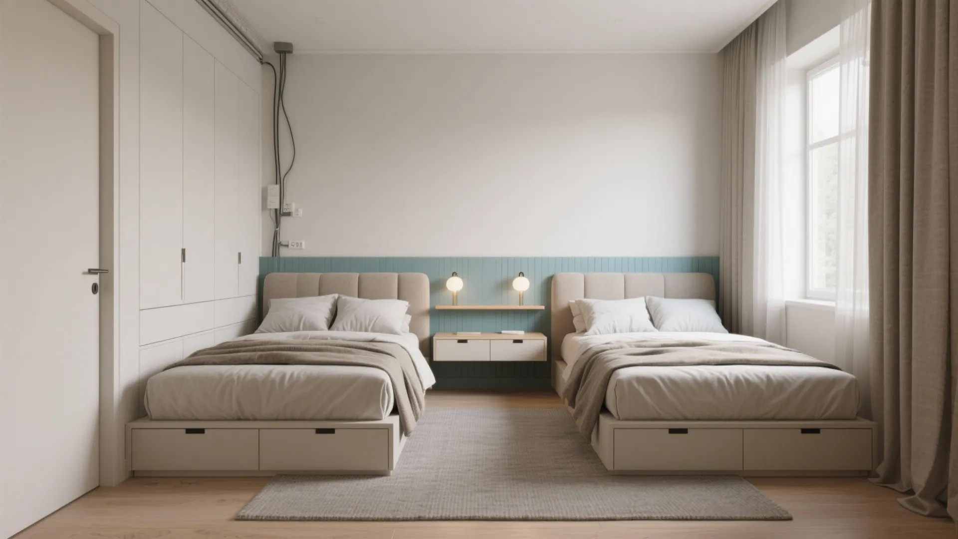 Small Bedroom with Two Beds: Smart Design Solutions: 1 Minute to Double the Comfort in a Small Bedroom