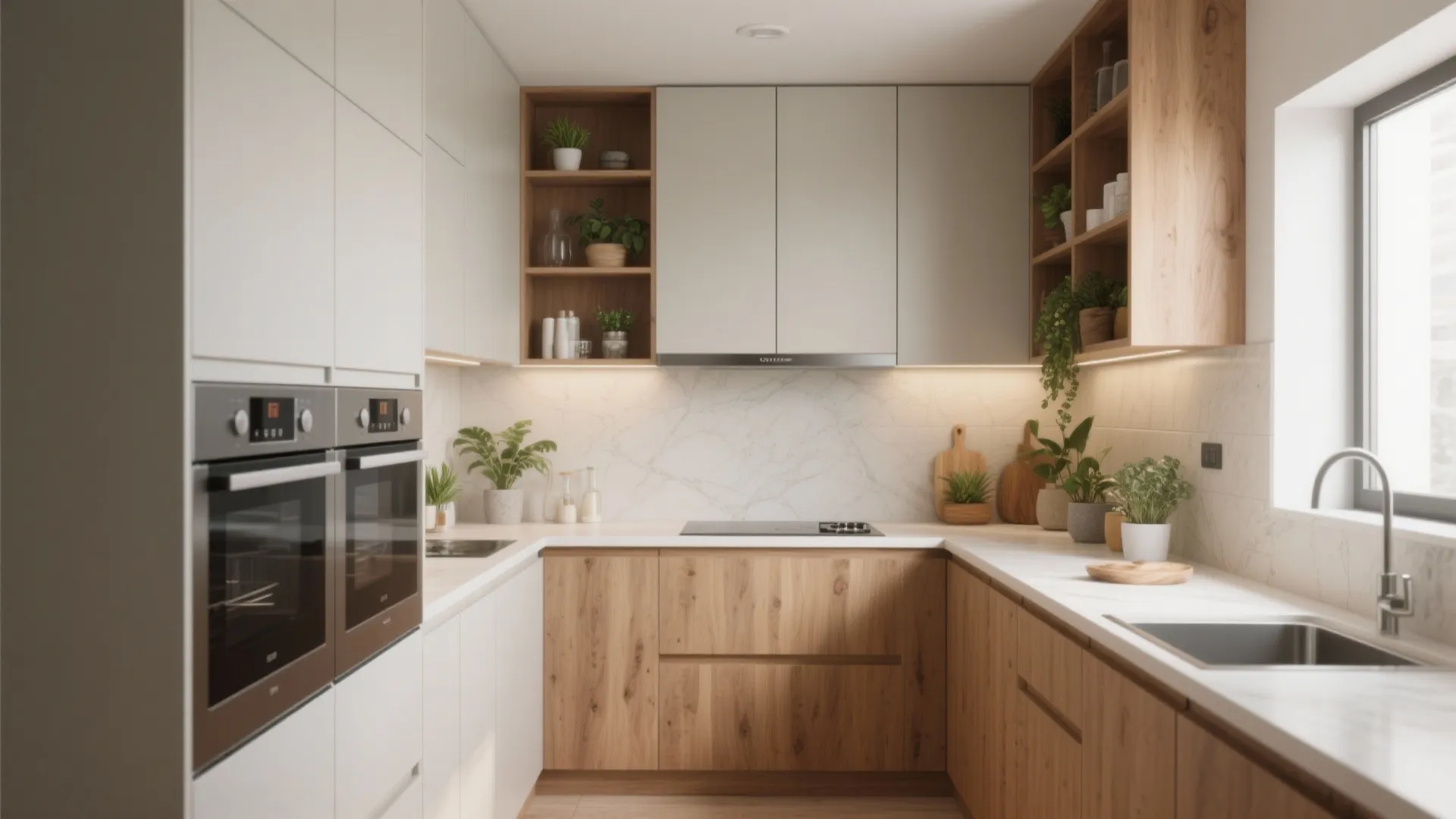 4. Compact U-shape with vertical storage