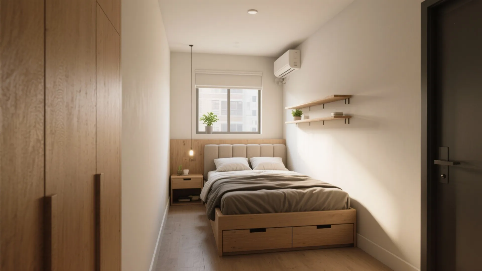 1. Compact Urban Bedroom (minimum footprint)