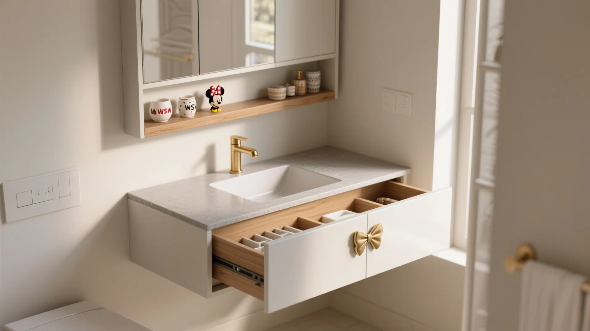 Compact Vanity with Hidden Storage