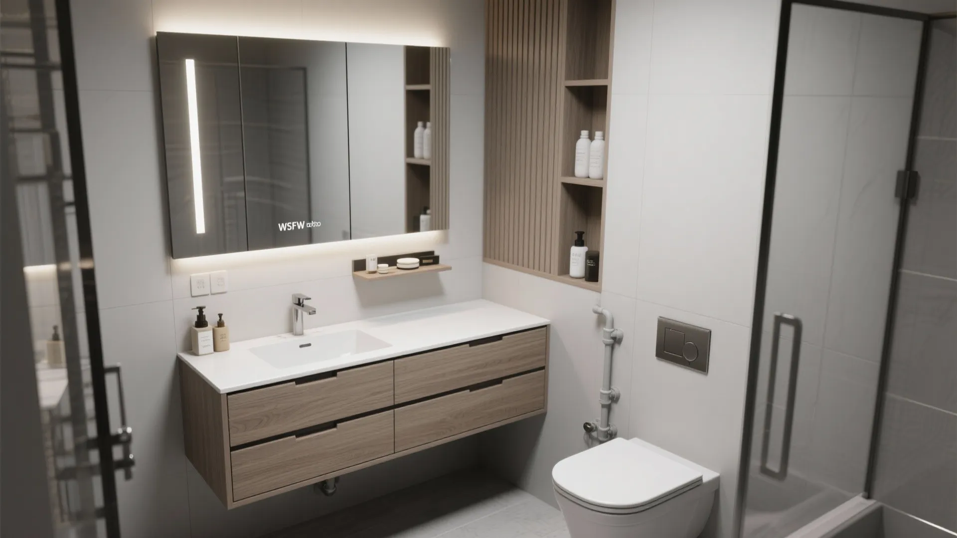 Compact Vanity and Clever Storage