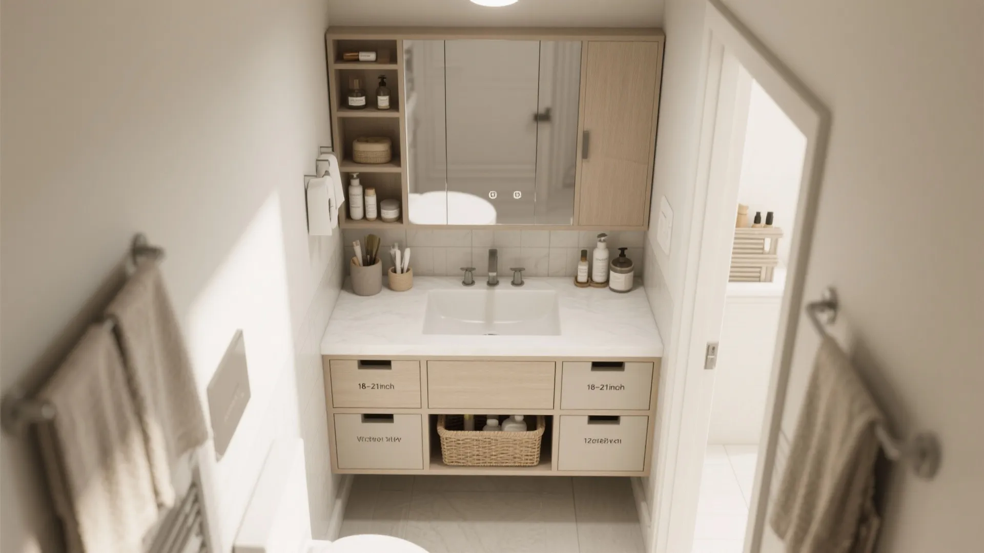 Compact Vanity and Clever Storage