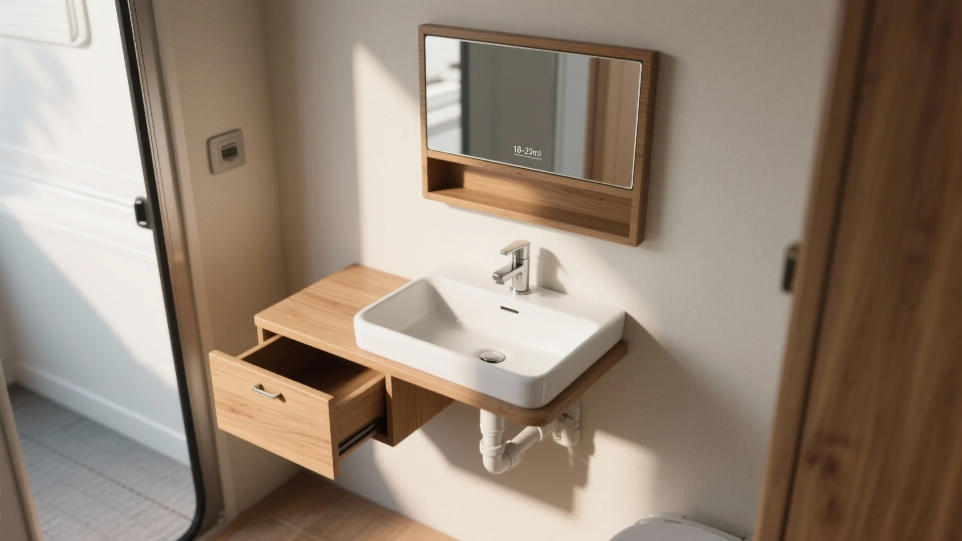 3. Pick a compact vanity and floating sink