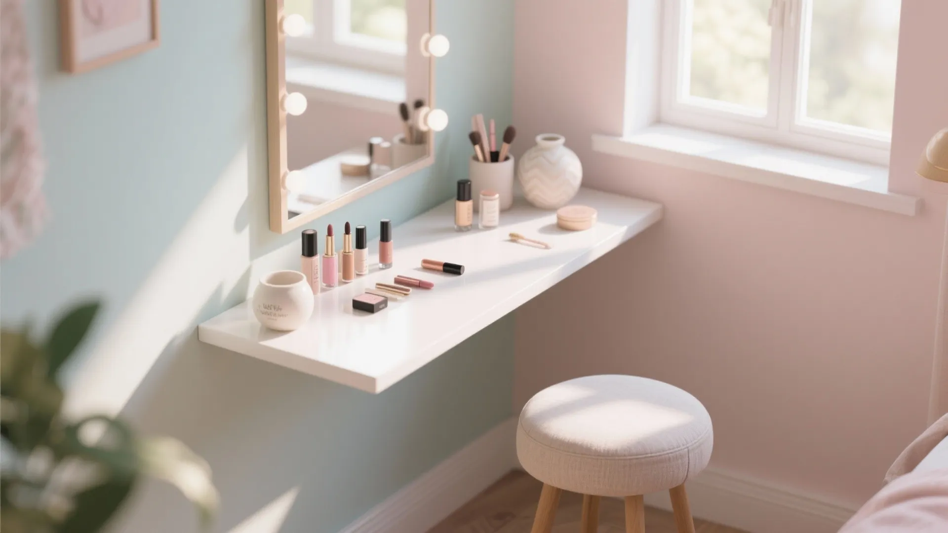 Compact vanity corner