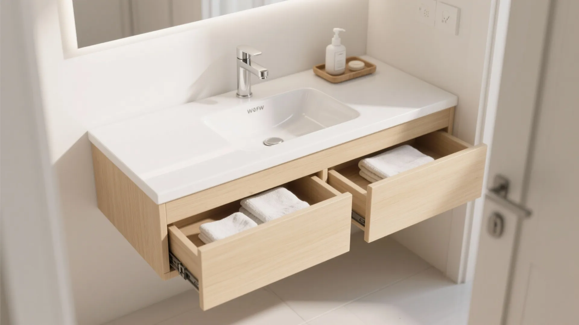Compact Vanity with Drawer Storage
