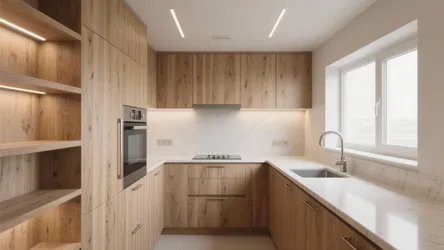 Wood Veneer Kitchen Cabinets: Small Space, Big Style