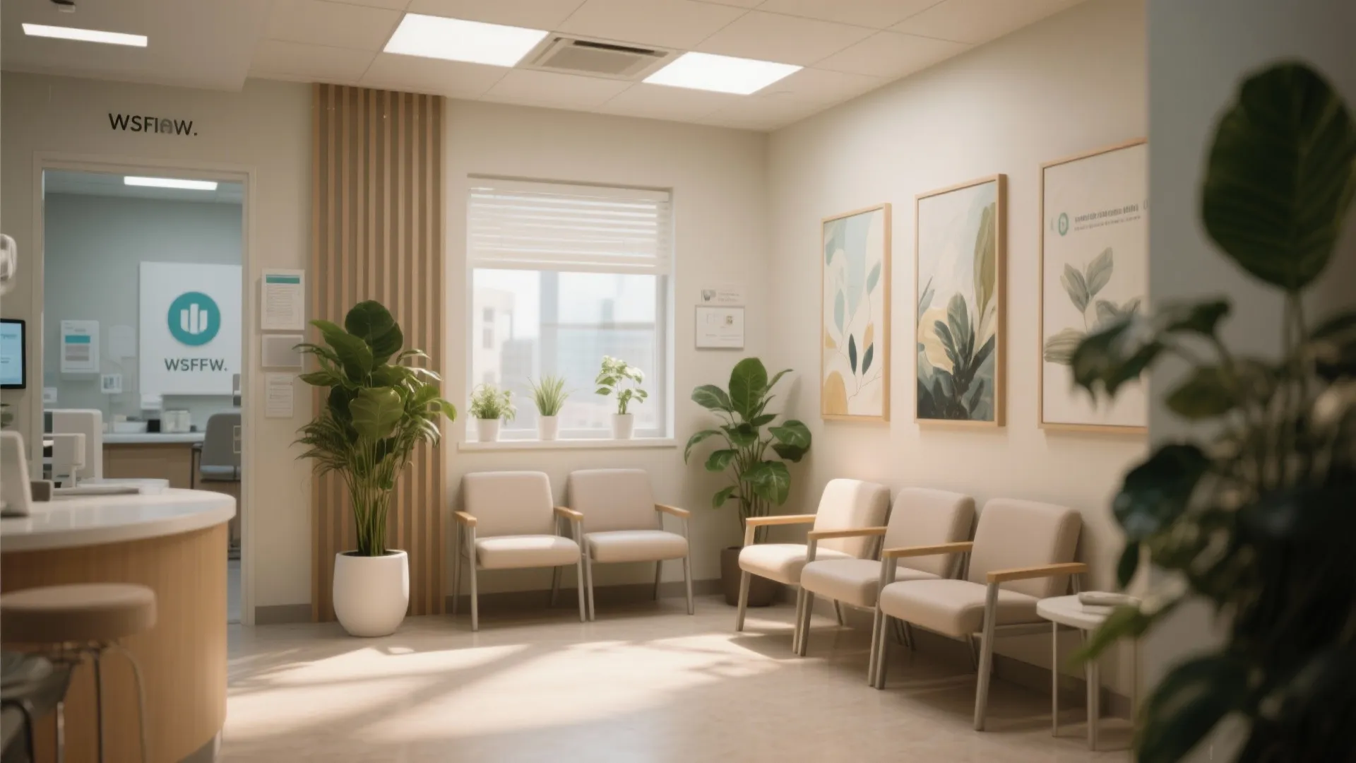 4. Compact Waiting Area with Vertical Elements