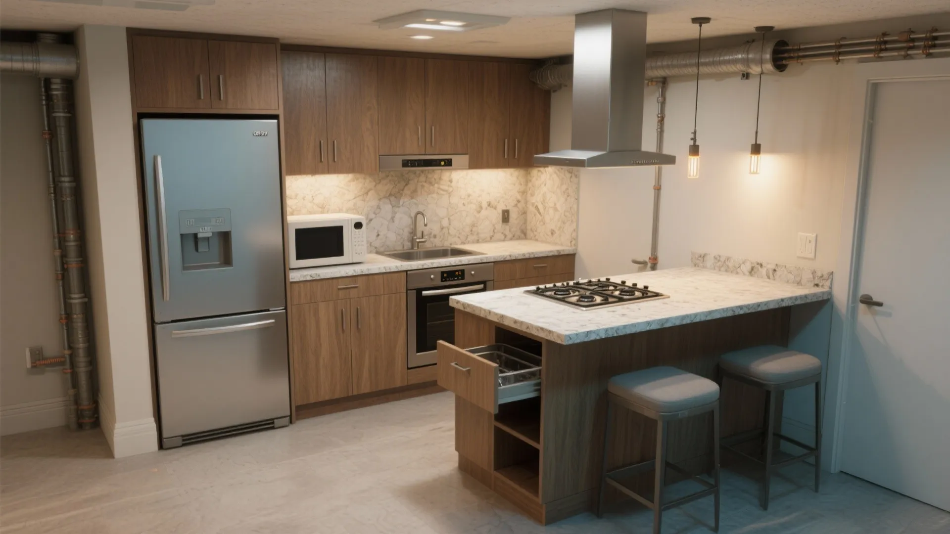 4. Wet Bar That Doubles as a Compact Kitchen