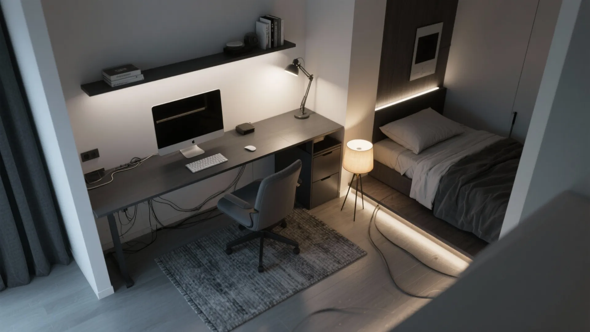 Compact Workstation with Ambient Zones