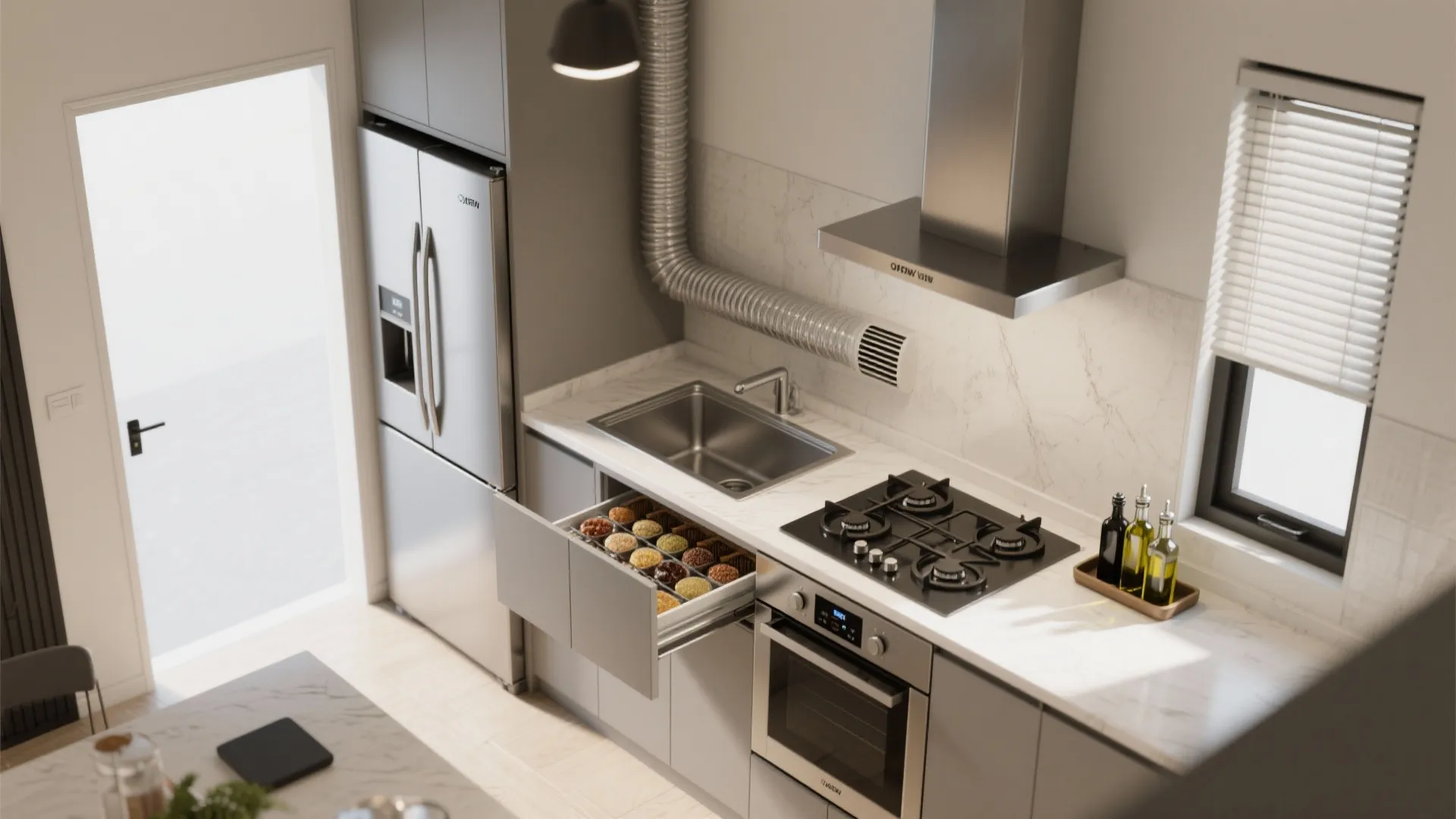 Compact appliance zoning and ventilation