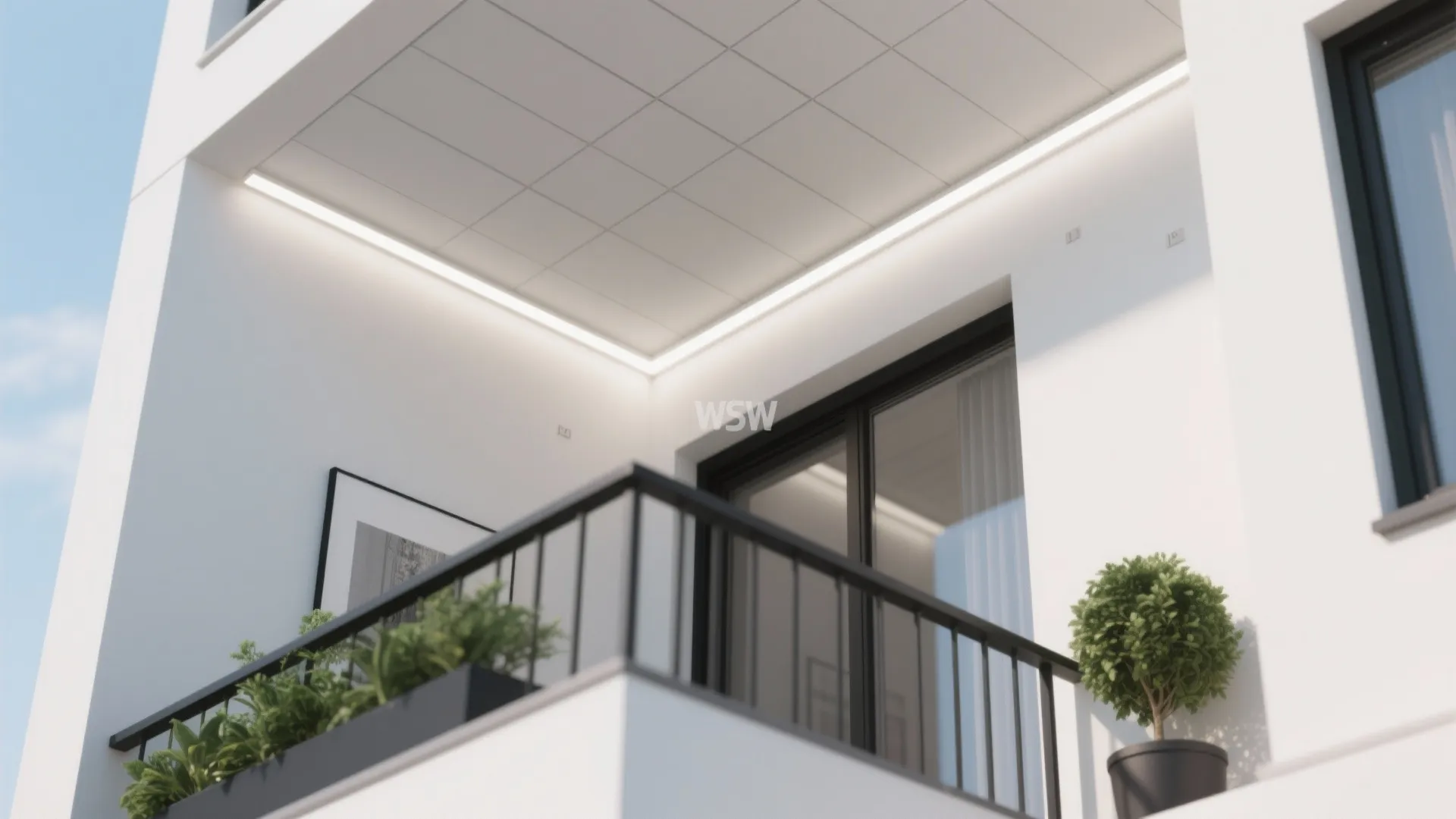 Minimal Composite Panels with Hidden Lighting