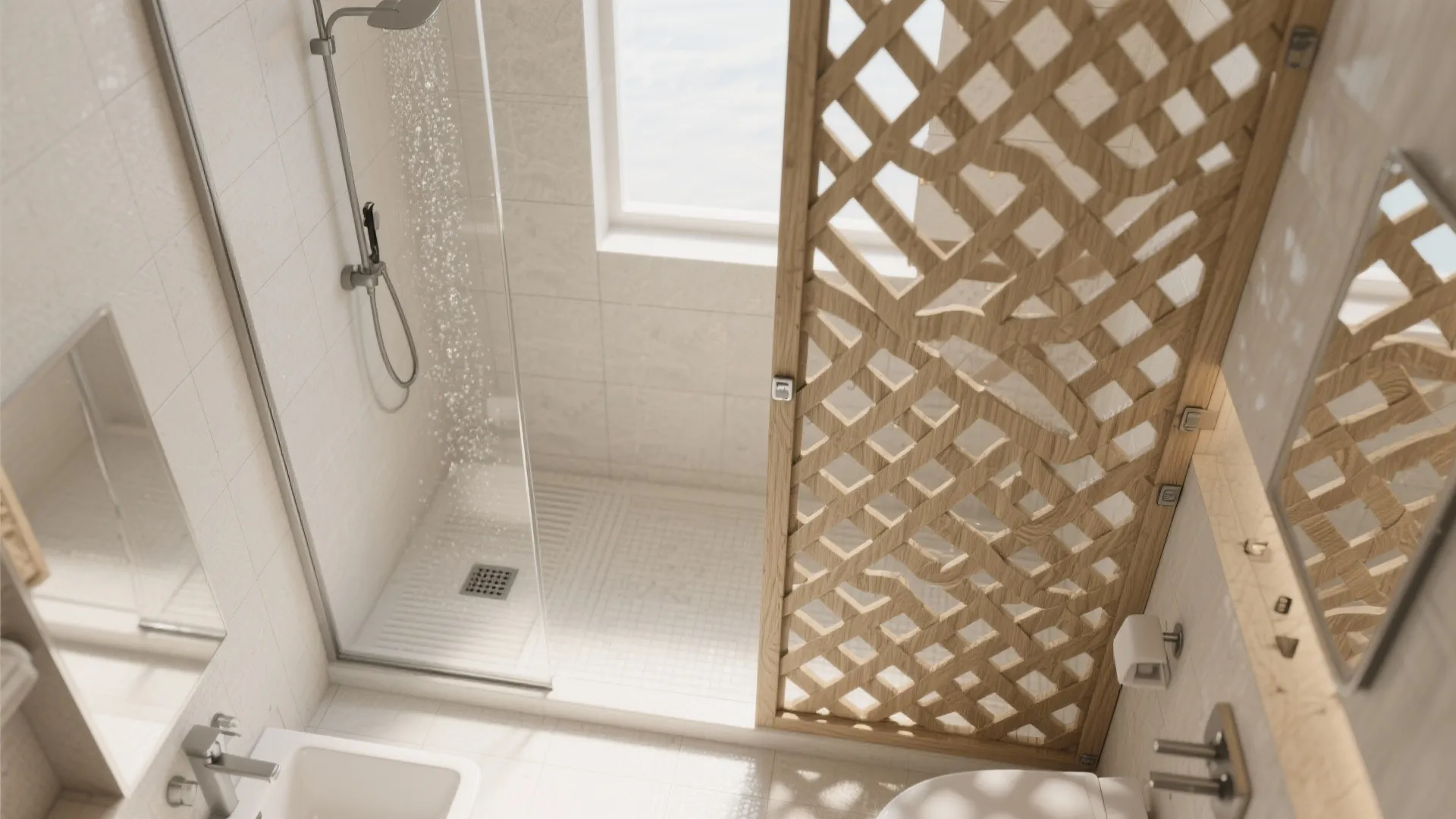 4) Composite jali screens for wet rooms