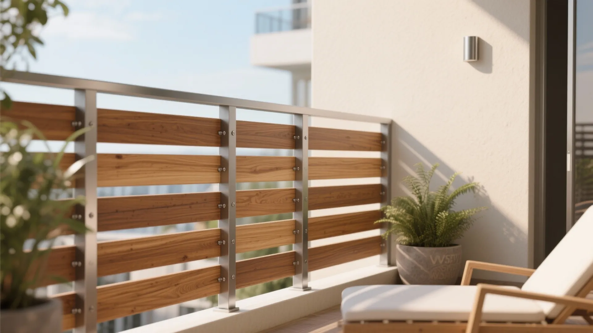 3) Composite wood slats for warmth and easy upkeep