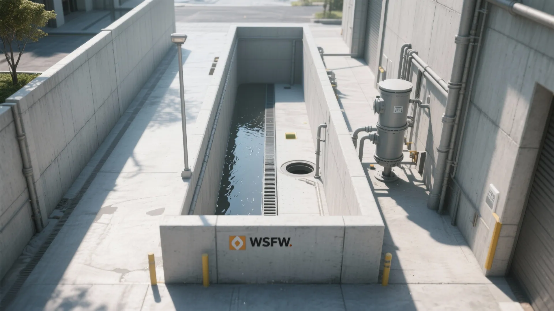 Architectural Concrete Bund with Hidden Drainage