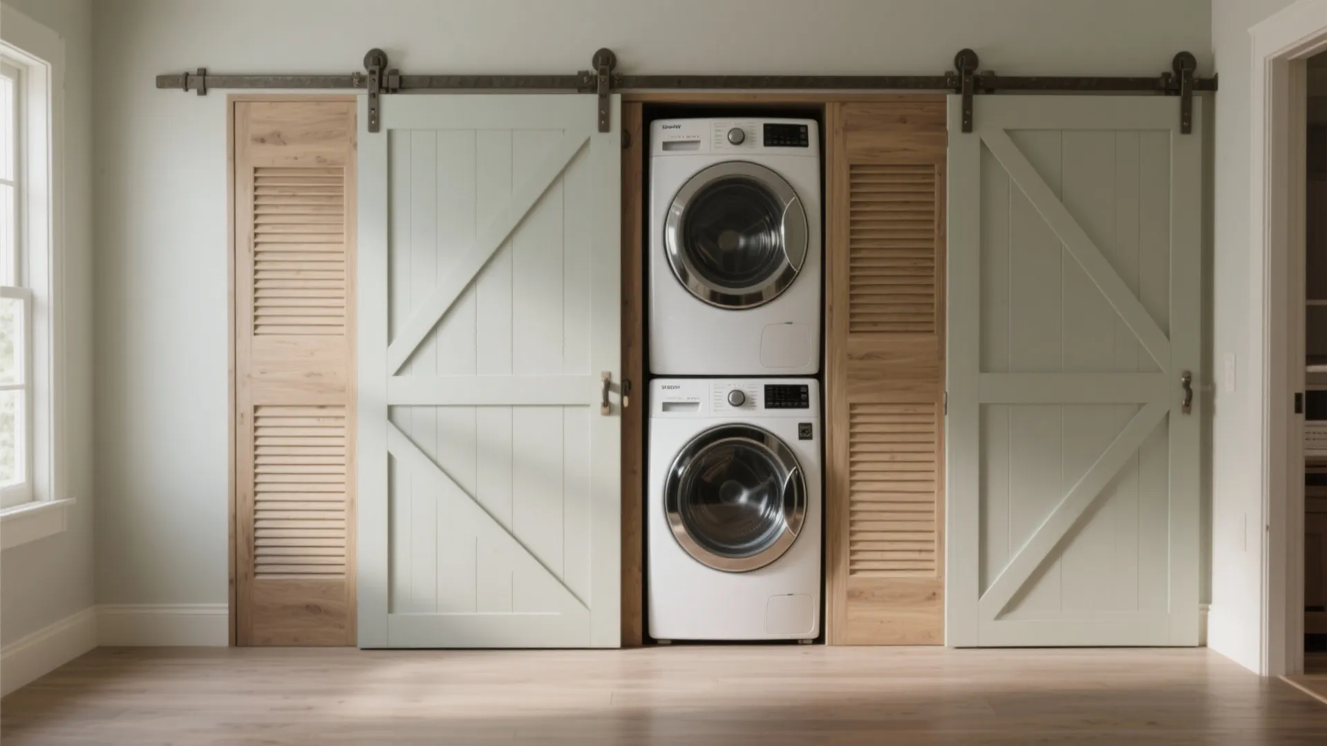 5. Conceal with Custom Doors or a Sliding Barn Track