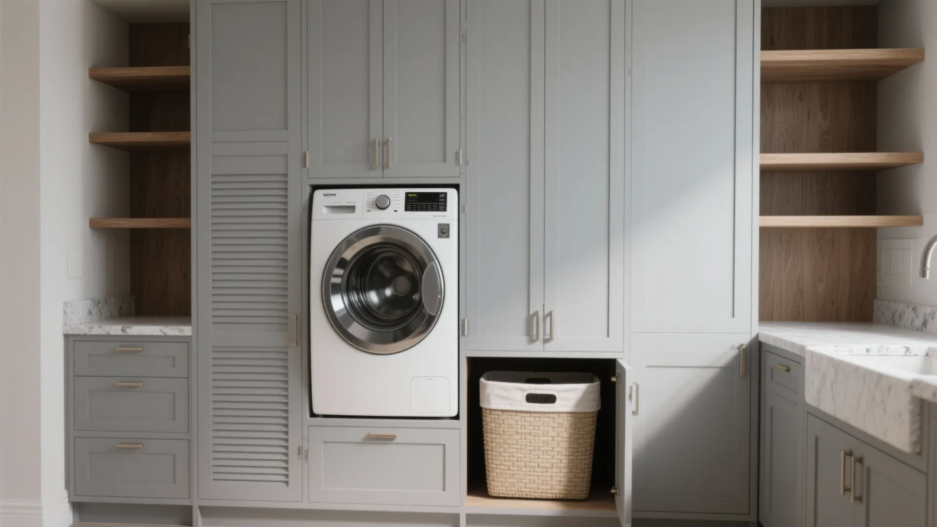 1. Built-in Stack with Concealed Cabinetry