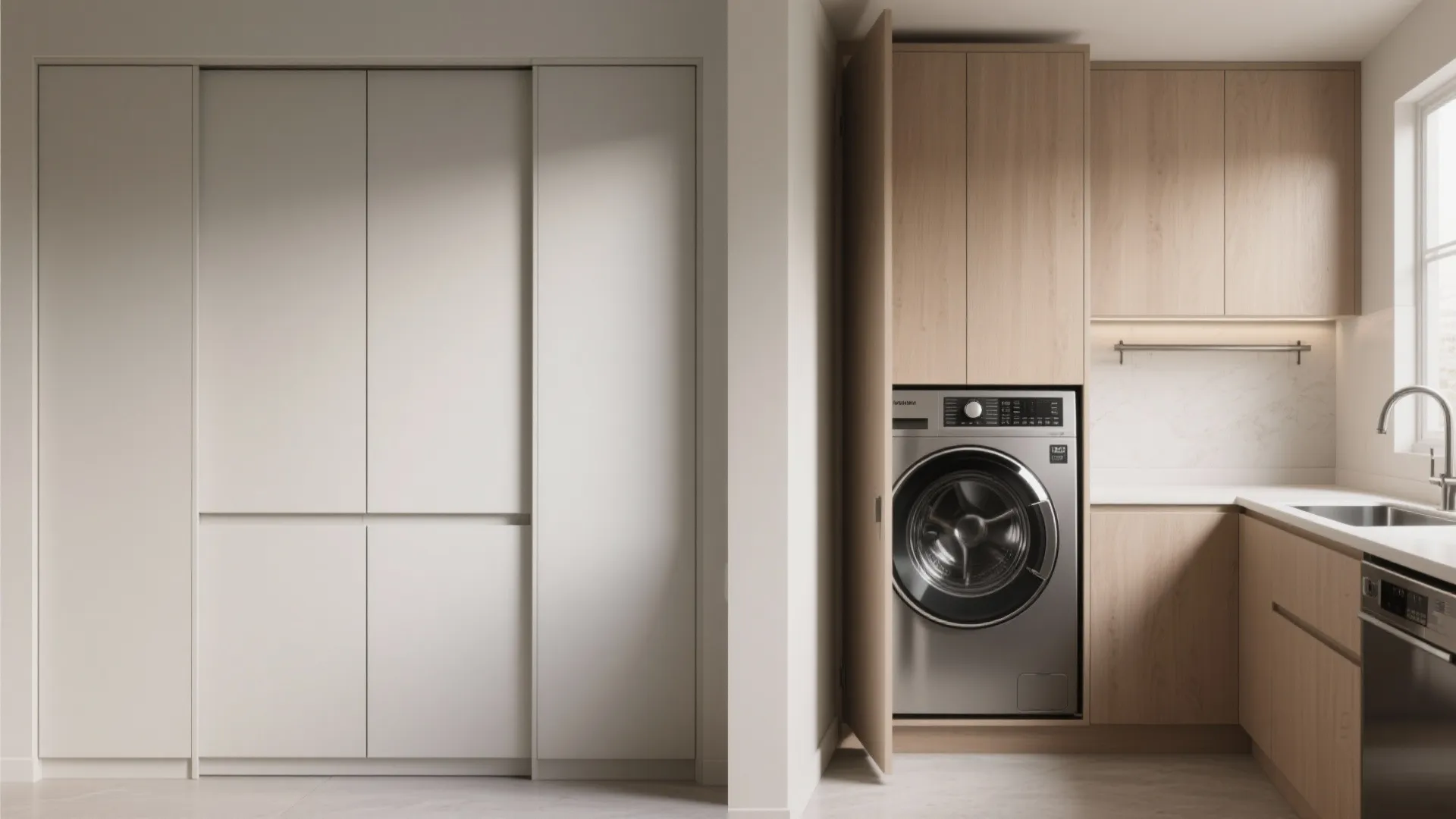 5. Concealed cabinet units with sliding doors