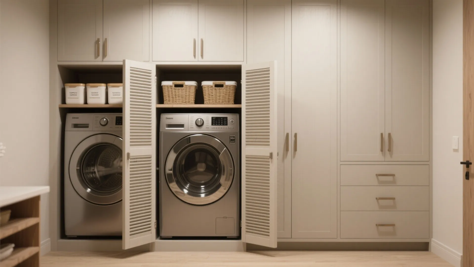 3. Concealed laundry in cabinetry