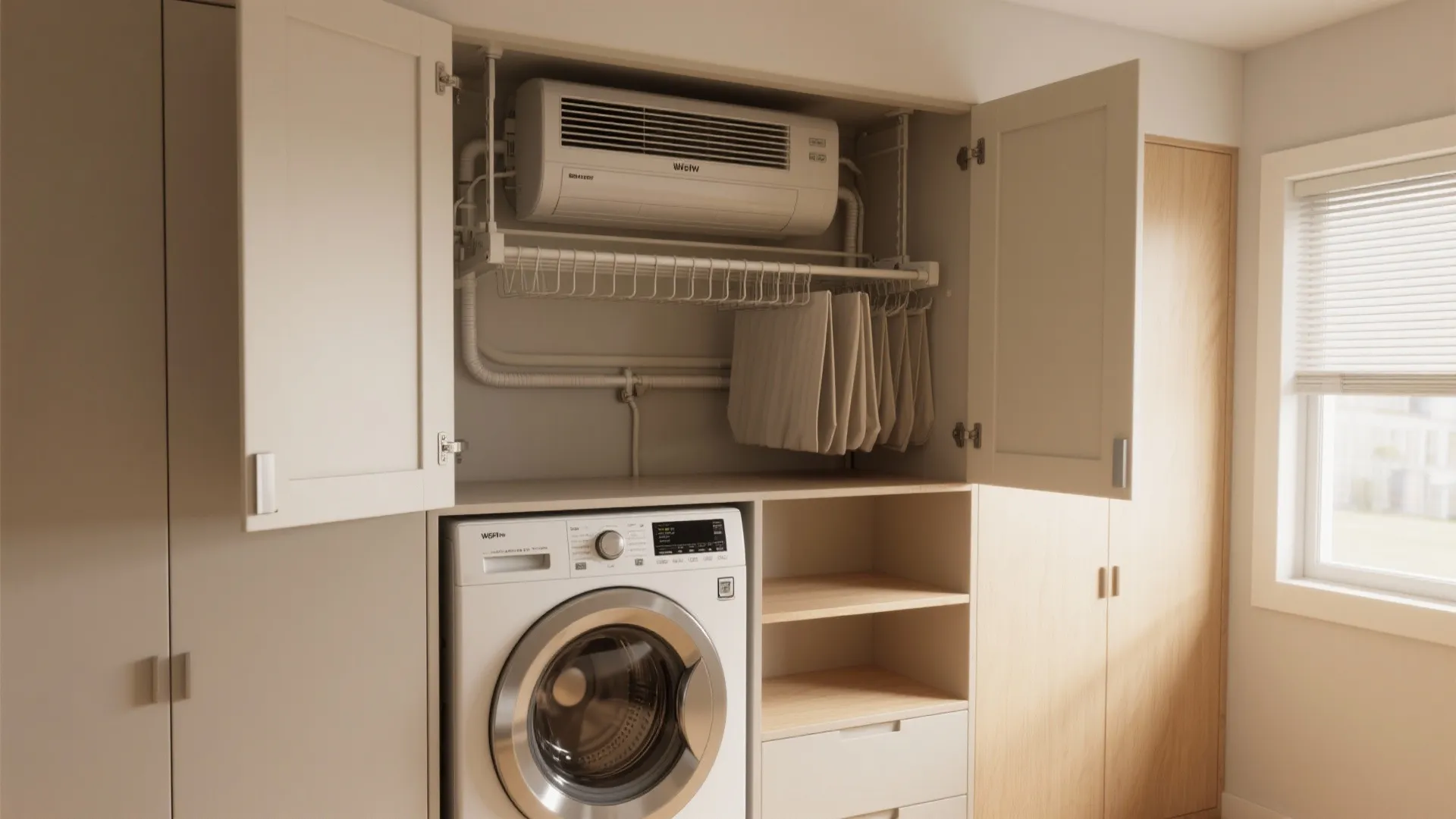 3. Concealed combo with retractable drying and folding