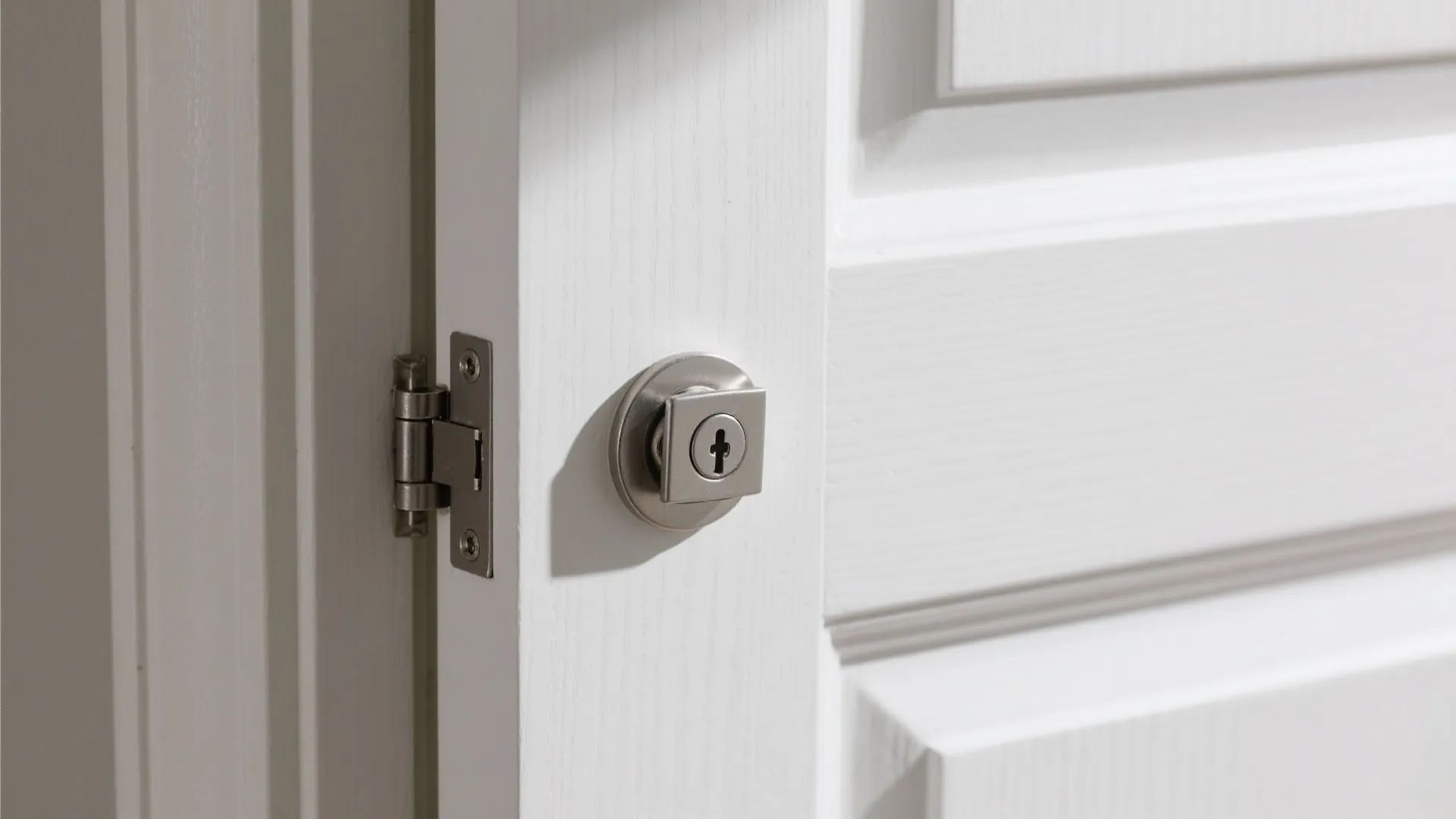 4) Solid-core flush door with concealed hinges