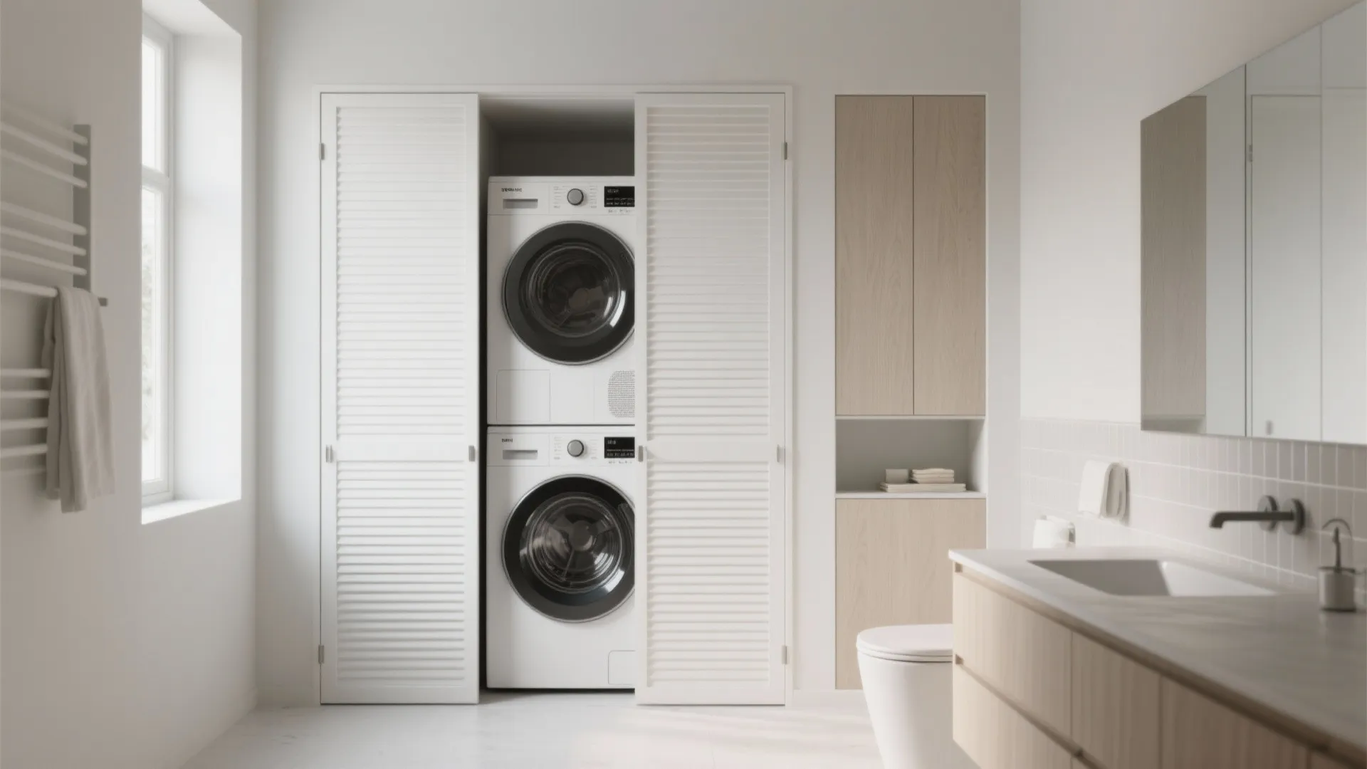 Minimal concealed laundry wall