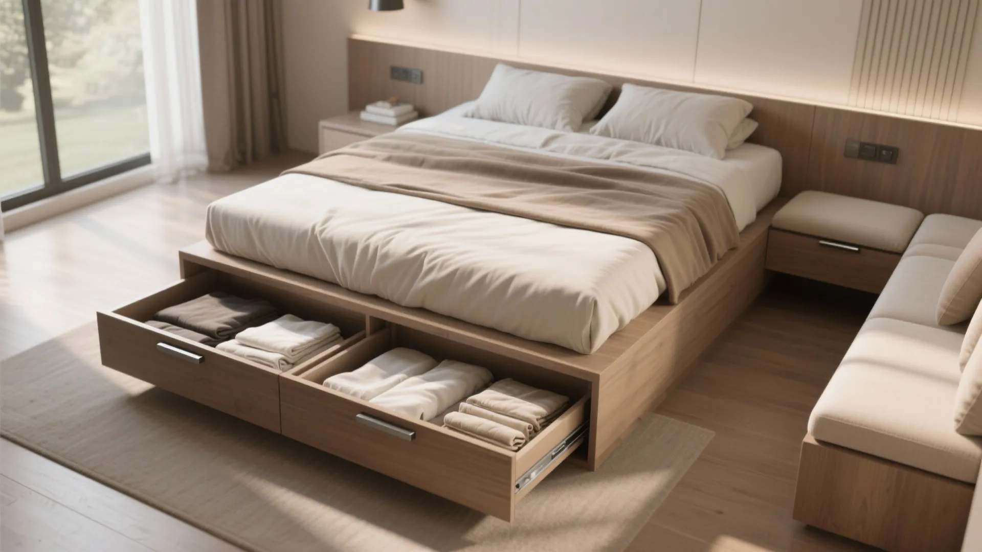 2. Concealed storage that acts like furniture