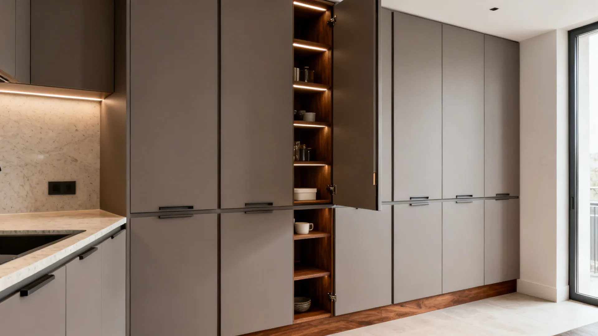 Minimalist storage with concealed systems