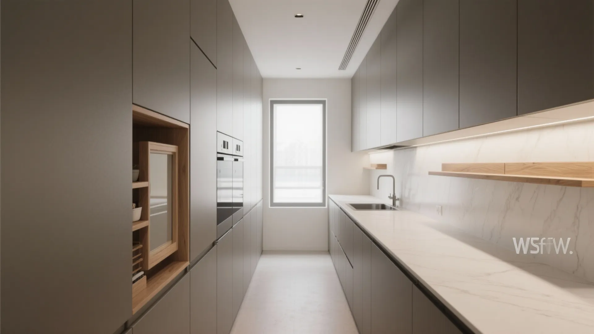 Minimalist storage with concealed lines